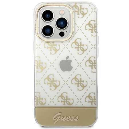 Guess GUHCP14LHG4MHG iPhone 14 Pro 6.1 &quot;gold / gold hardcase 4G Pattern Script