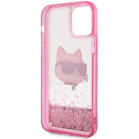 Karl Lagerfeld KLHCP12MLNCHCP iPhone 12/ 12 Pro 6.1&quot; pink/pink Hardcase Glitter Choupette Head