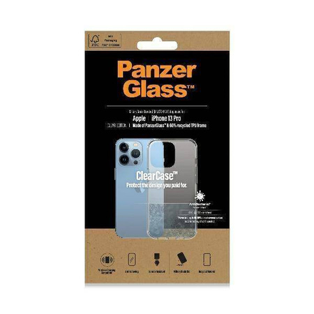Case IPHONE 13 PRO PanzerGlass ClearCase Antibacterial Military (0322) Grade Clear