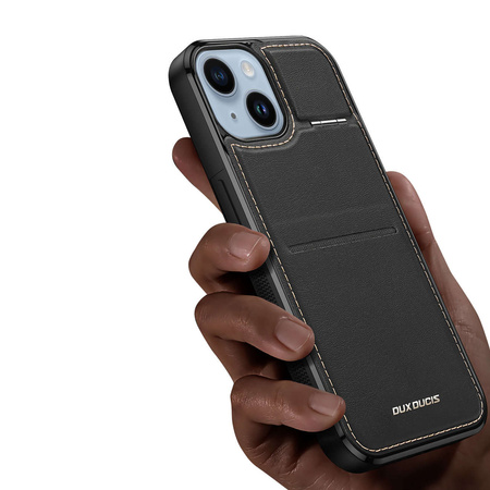 3-in-1-Hülle für iPhone 14 Plus mit MagSafe Wallet RFID-blockierender Ständer Dux Ducis Rafi Mag – Schwarz