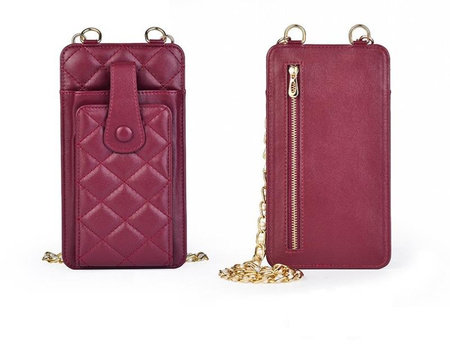 Pikowana torebka / saszetka na telefon 19*10,5*2cm, RED / CZERWONY