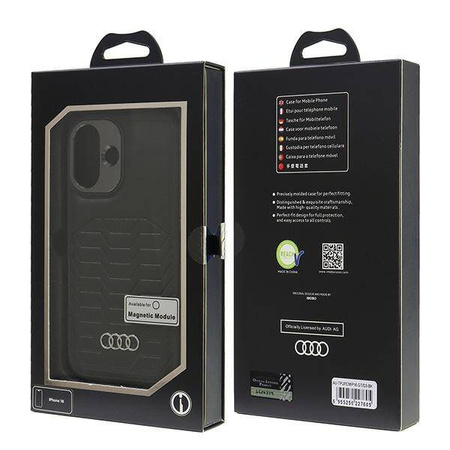 Audi nakładka Synthetic Leather MagSafe do iPhone 16 6.1" czarna