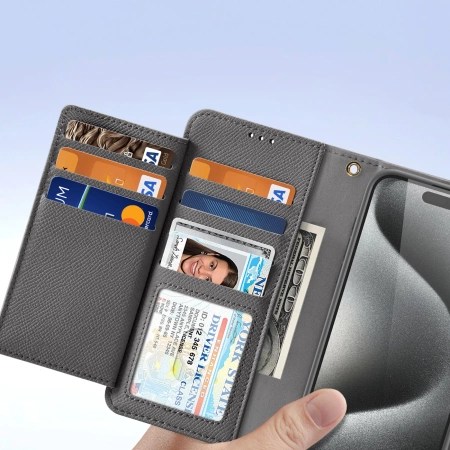 Dux Ducis Lawa Leather Case for iPhone 15 Pro - Gray