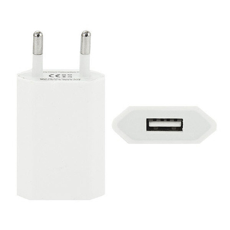 ECONOMY ŁADOWARKA SIECIOWA USB 1A BIAŁA PŁASKA