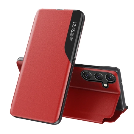 Eco Leather View Case elegant case with flap and stand function for Samsung Galaxy A56 - red