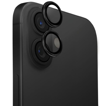 UNIQ Optix Aluminium Camera LensProtector iPhone 16 6.1" / 16 Plus 6.7" midnight black szkło na obiektyw aparatu z aplikatorem