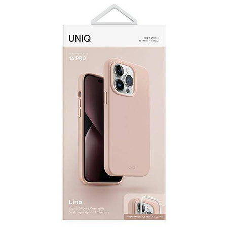 Uniq Hülle Lino iPhone 14 Pro 6.1" pink/pink blush