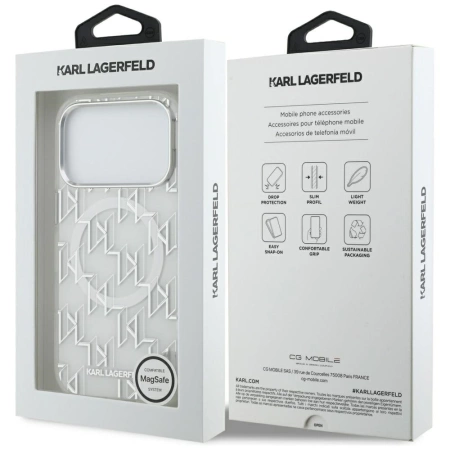 Karl Lagerfeld IML KL Monogram MagSafe Case for iPhone 17 Pro - White