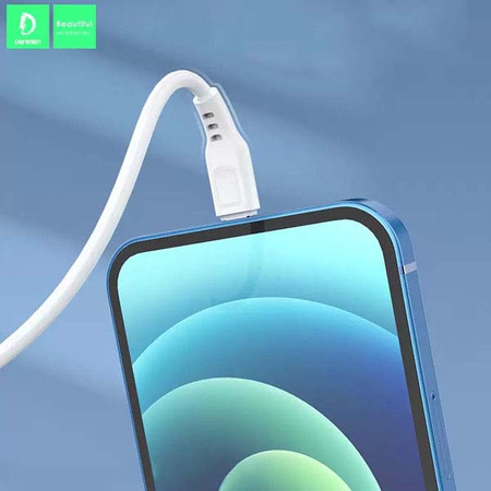 KABEL USB IPHONE DENMEN BIAŁY 1M D01L 20W 2.4A
