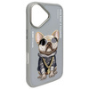 Nimmy etui iPhone 16 6.1" szary/gray      Glasses Cool Dog