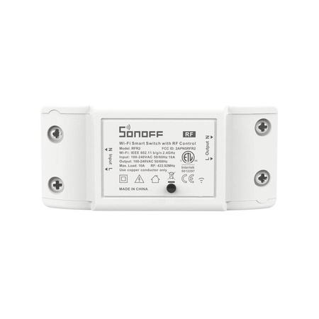 Sonoff RFR2 inteligentny bezprzewodowy przełącznik przekaźnik sterownik Wi-Fi 433 MHz RF biały (M0802010002)