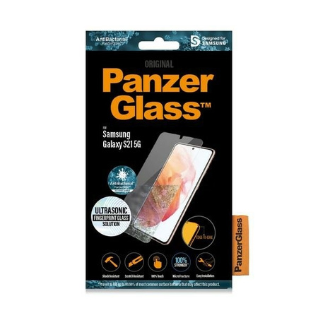 Tempered Glass 5D SAMSUNG GALAXY S21 PanzerGlass E2E Microfracture Case Friendly Finger Print AntiBacterial black