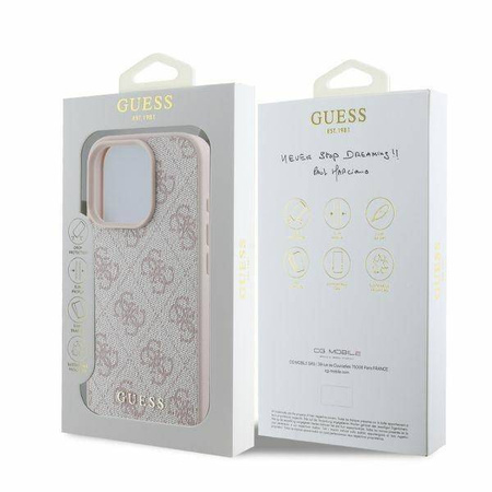 Guess GUHCP16LG4GFPI iPhone 16 Pro różowy/pink HC PU 4G Classic