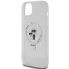Oryginalne Etui IPHONE 15 PLUS / 14 PLUS Karl Lagerfeld Hardcase Ring Stand Karl&Choupettte MagSafe białe
