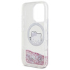 Original Case IPHONE 16 PRO Hello Kitty Hardcase Liquid Glitter Sweet Kitty Bows MagSafe (HKHMP16LLSWKH) white