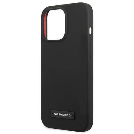 Karl Lagerfeld KLHCP13LSLMP1K iPhone 13 Pro / 13 6,1 &quot;Hardcase schwarz / schwarze Silikonplakette