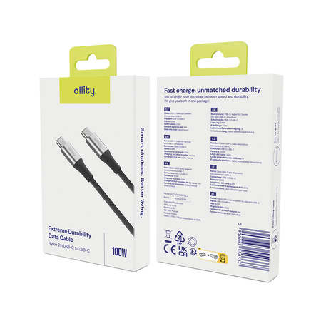 Allity kabel AUC-01 USB-C - USB-C 2,0 m 100W czarny