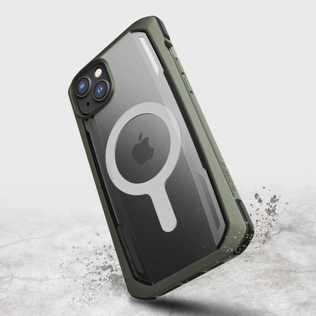 Raptic X-Doria Secure Case iPhone 14 Plus mit gepanzerter MagSafe-Hülle grün