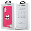 Original Case IPHONE 16 Karl Lagerfeld Hardcase Silicone Choupette Head Print MagSafe (KLHMP16SSCHPPLF) fuchsia