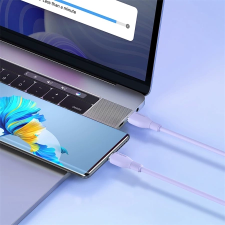 Kabel Baseus Pudding 100W USB-C - USB-C 2m - fioletowy