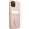 Schutzhülle IPHONE 13 Guess Hardcase Saffianotriangle Logo Cardslot (GUHCP13MPSATPP) rosa