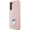 Oryginalne Etui KARL LAGERFELD hardcase Silicone Choupette Metal Pin KLHCS24MSMHCNPP do Samsung Galaxy S24 Plus różowy