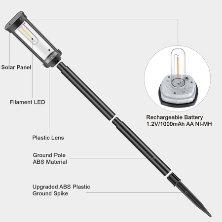 Lampa solarna LED SUNARI FLS-97 Słupek CLASSIC 3000K 1000mAh Ni-MH Forever Light
