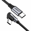 Ugreen kątowy kabel przewód USB Typ C - USB Typ C Power Delivery 60 W 20 V 3 A 1 m czarno-szary (US255 50123)