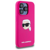KARL LAGERFELD futerał do IPHONE 15 Pro kompatybilny z MagSafe KLHMP15LSKHPPLF (SIL KL Head Print) fuschia