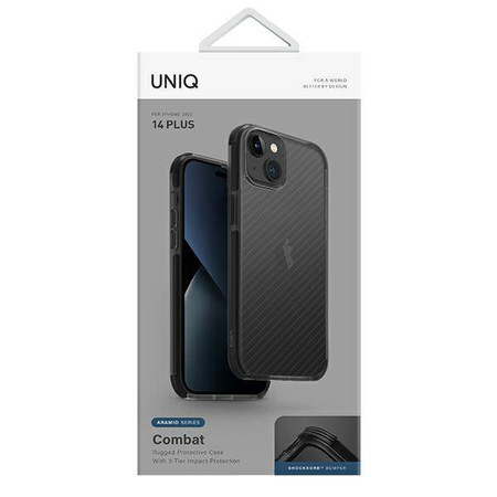 UNIQ etui Combat iPhone 14 Plus 6,7" czarny/carbon black