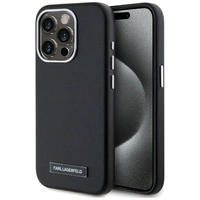 Karl Lagerfeld FW Metal Plate MagSafe iPhone 15 Pro Max Case - Black