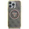 GUESS futerał do IPHONE 16 Pro kompatybilny z MagSafe GUHMP16LHG4PRTGW (IML Metal Glitter 4G Circle Triangle) brązowy