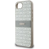 DKNY Repeat Texture Pattern with Tonal Stripe iPhone 16e Case - Beige