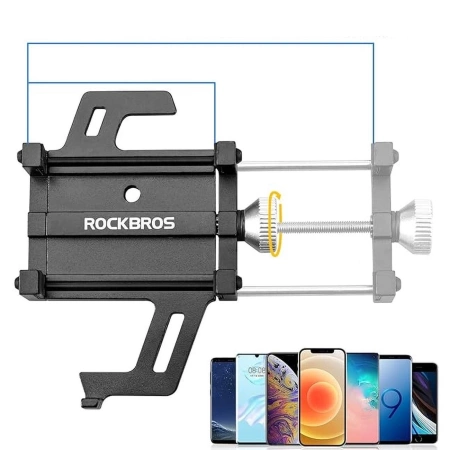 Rockbros 699-BK Fahrrad-Handyhalter aus Aluminiumlegierung – Schwarz