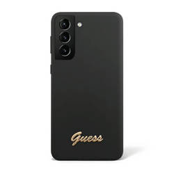 Guess Silicone Script Metal Logo - Etui Samsung Galaxy S23+ (czarny)