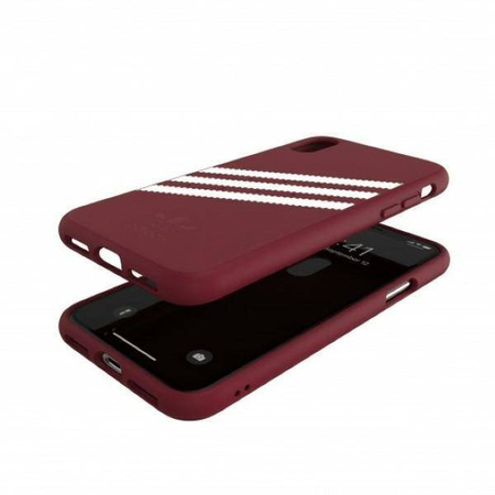 Oryginalne Etui IPHONE X / XS Adidas OR Booklet Case Suede (33282) burgundowe