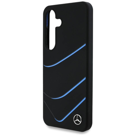 Original Handyhülle SAMSUNG GALAXY S25 Mercedes Silicone Contrasted Curves MagSafe schwarz