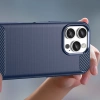 Carbon Case Silikonhülle für iPhone 16 Pro – blau