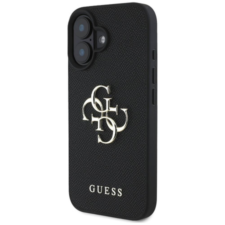 Etui IPHONE 16 Guess Grained Big 4G Logo Small Classic Logo czarne