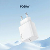 USAMS Ład. siec. 1xUSB-C T65 PD20W PD Fast Charging US-CC226 + kabel USB-C/Lightning US-SJ712 30W biały/white Yi Series OYXLTZ02