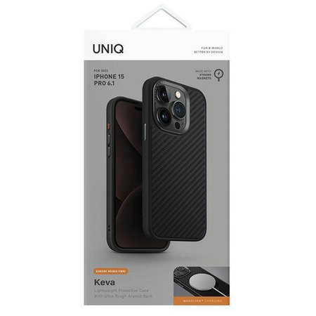 Uniq Hülle Keva iPhone 15 Pro 6,1&quot; Magclick Charging schwarz/carbon black