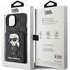 Etui Karl Lagerfeld Saffiano Cardslots and Stand Monogram Ikonik Patch do iPhone 15 - czarne