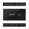 Ugreen switch box HUB przełącznik 4x USB 2.0 rozdzielacz USB na dwa komputery czarny (30767)