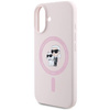 Original Case IPHONE 16 PLUS Karl Lagerfeld Hardcase Silicone Karl&Choupette Ring MagSafe pink