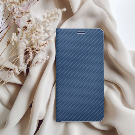 Kabura LUNA Book Carbon do IPHONE 14 niebieski
