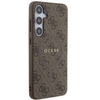 Guess 4G Collection Leder-Metall-Logo MagSafe-Hülle für Samsung Galaxy S24+ – braun