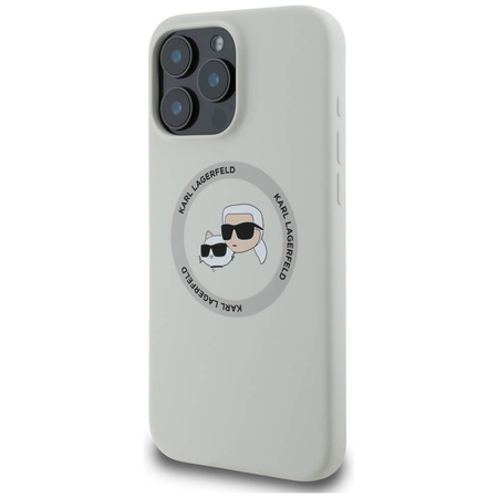 Case IPHONE 16 PRO Karl Lagerfeld Silicone Double Heads&Circle MagSafe beige