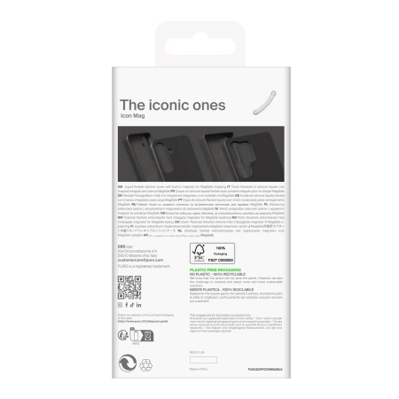 Puro Icon Mag Silikonhülle mit MagSafe für Samsung Galaxy S25+ – Schwarz