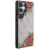 Oryginalne Etui SAMSUNG GALAXY S25 ULTRA Guess Leather 4G Flowers Print Metal Classic Logo MagSafe różowe