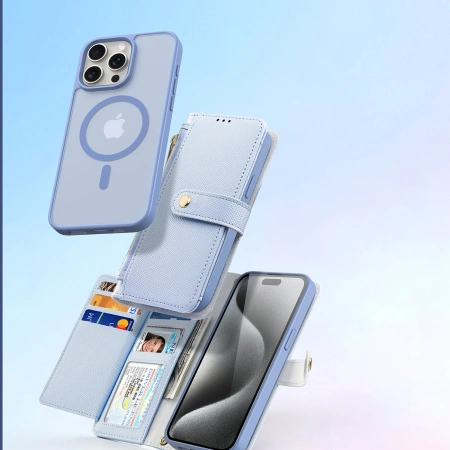 Dux Ducis Lawa Lederhülle für iPhone 15 Pro - Blau